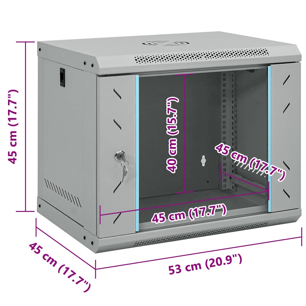 vidaXL Armadietto di rete Grigio 53 x 45 x 45 cm Acciaio