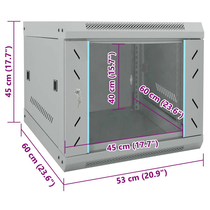 Armadietto di rete Grigio 53 x 60 x 45 cm Acciaio 42017654