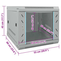 vidaXL Armadietto di rete Grigio 53 x 60 x 45 cm Acciaio