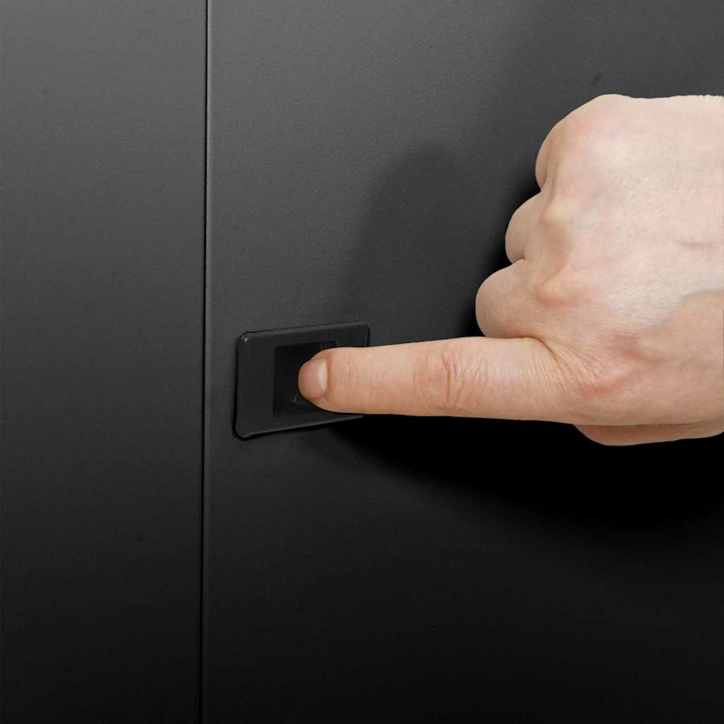 vidaXL Armadietto di rete Nero 60 x 60 x 80 cm Acciaio