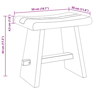 Sgabello per Bagno Naturale 50 x 30 x 45 cm Legno Naturale 42015924