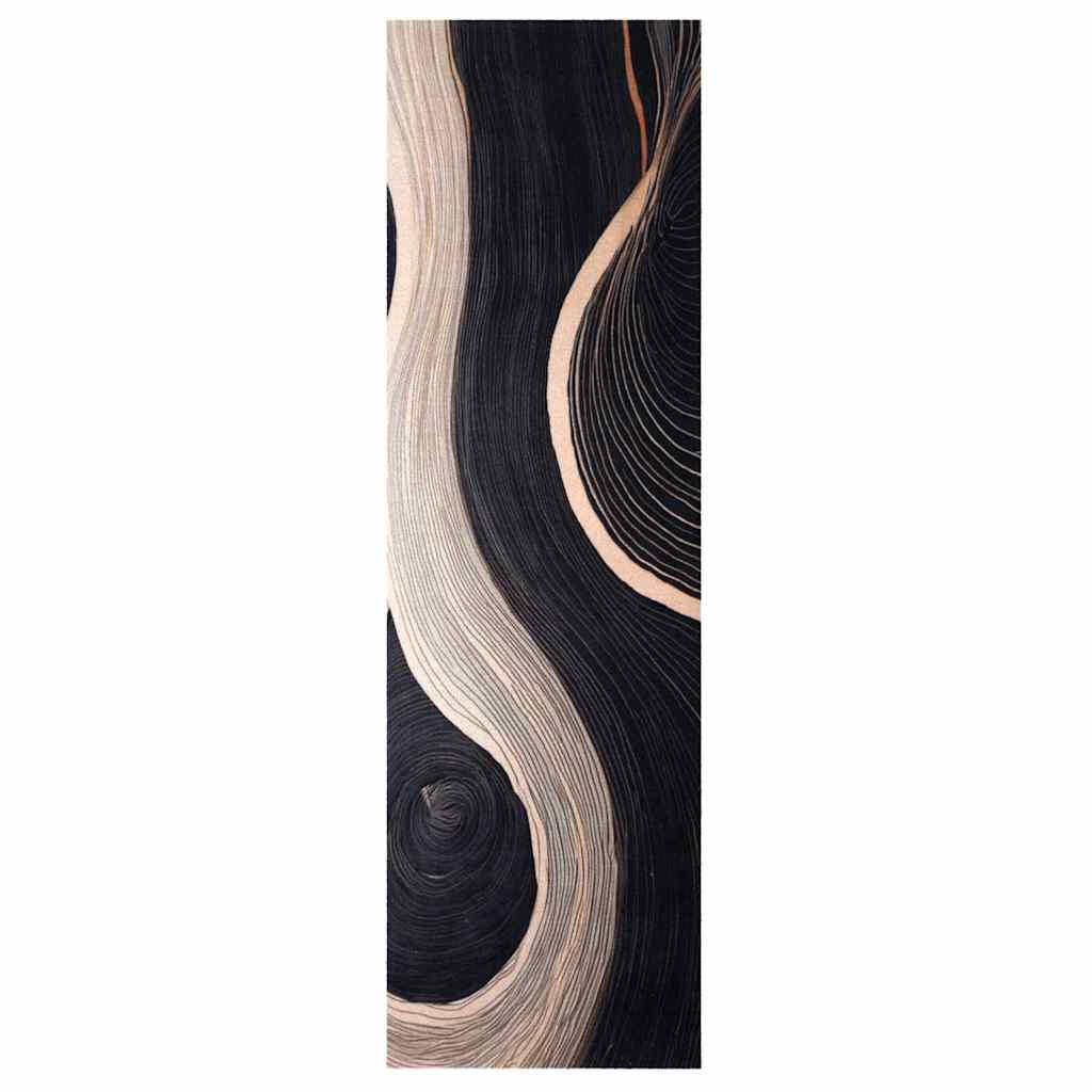 Tappetino da Cucina Art déco Nero 150 x 45 cm Velluto 42013420