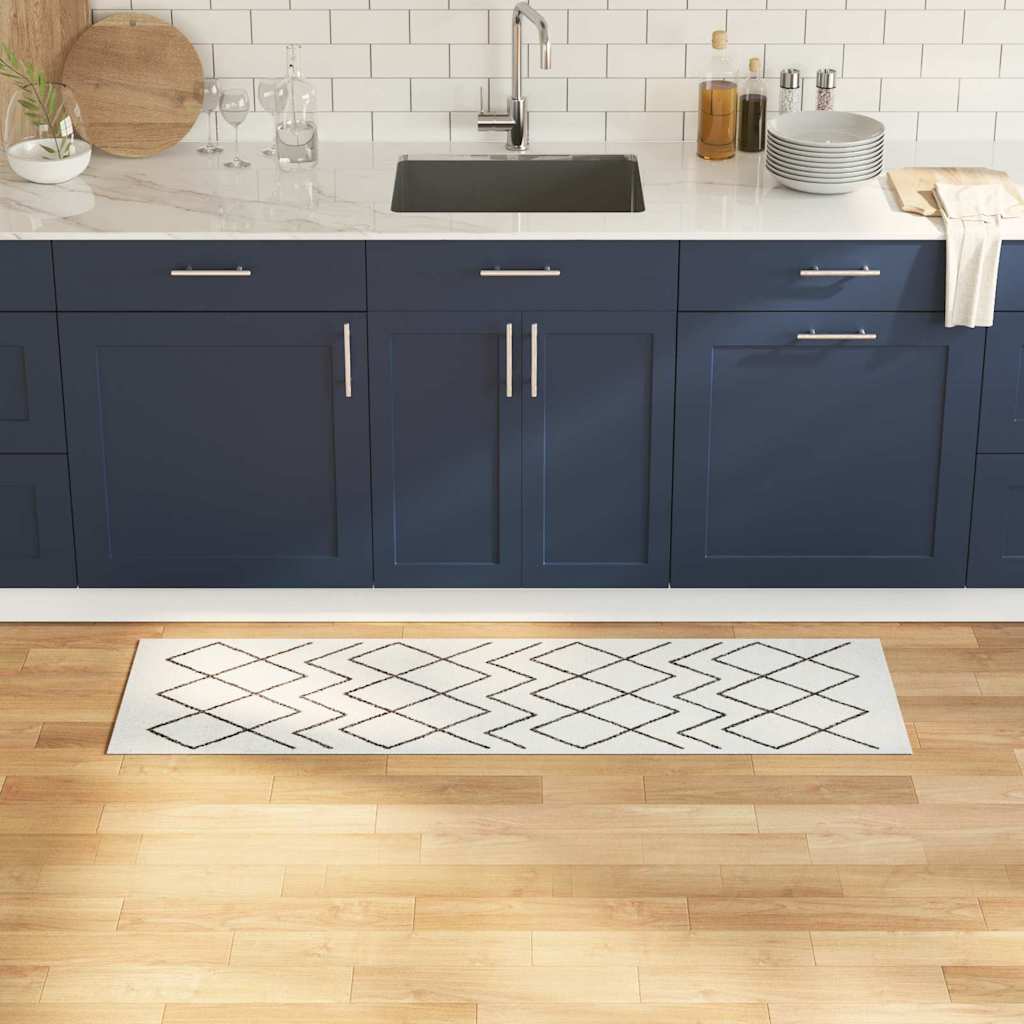 Tappeto da Cucina-Tappetino da Cucina Bianco 150 x 45 cm Velluto