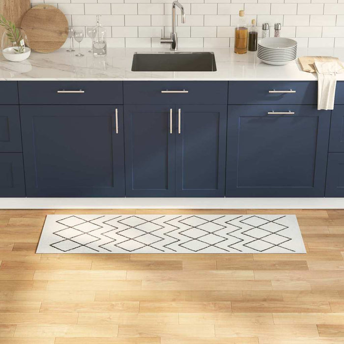 Tappeto da Cucina-Tappetino da Cucina Bianco 150 x 45 cm Velluto