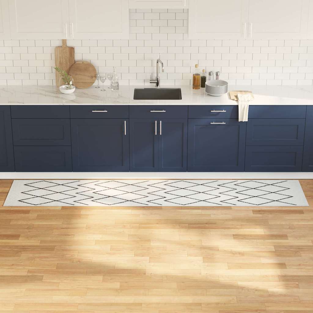 Tappeto da Cucina-Tappetino da Cucina Bianco 300 x 60 cm Velluto