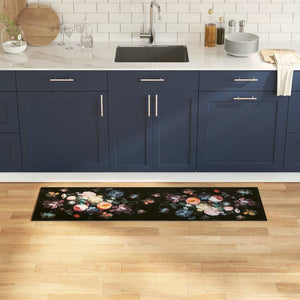 vidaXL Tappetino da Cucina Floreale Fiori 45 x 150 cm Velluto