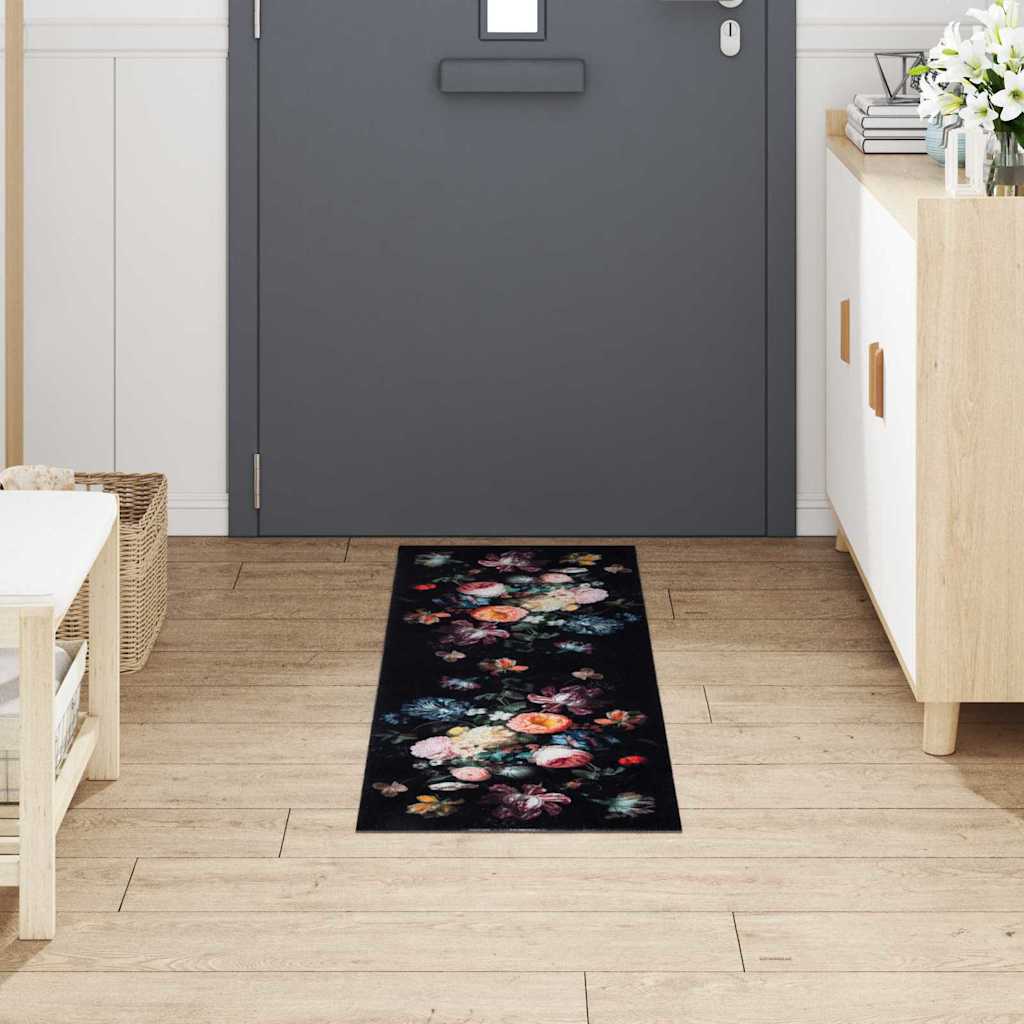 vidaXL Tappetino da Cucina Floreale Fiori 45 x 150 cm Velluto