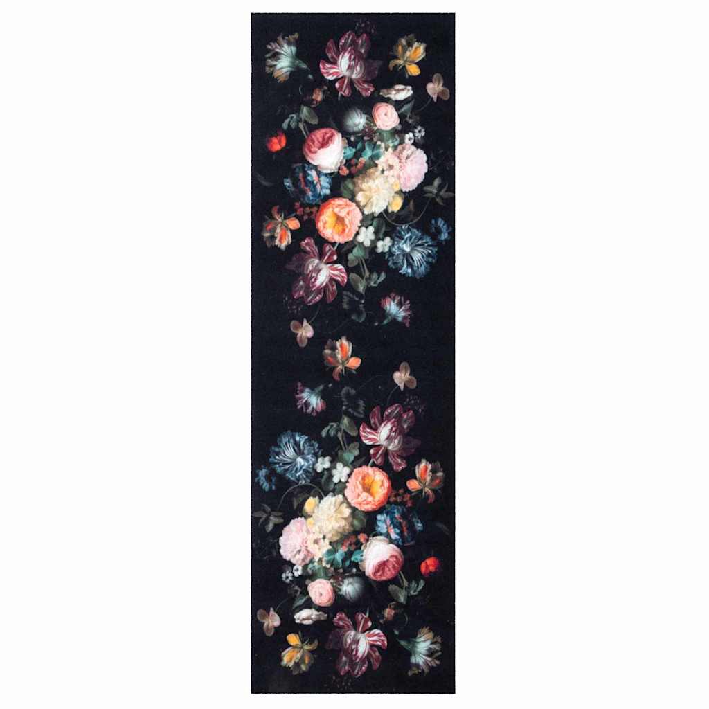 vidaXL Tappetino da Cucina Floreale Fiori 45 x 150 cm Velluto