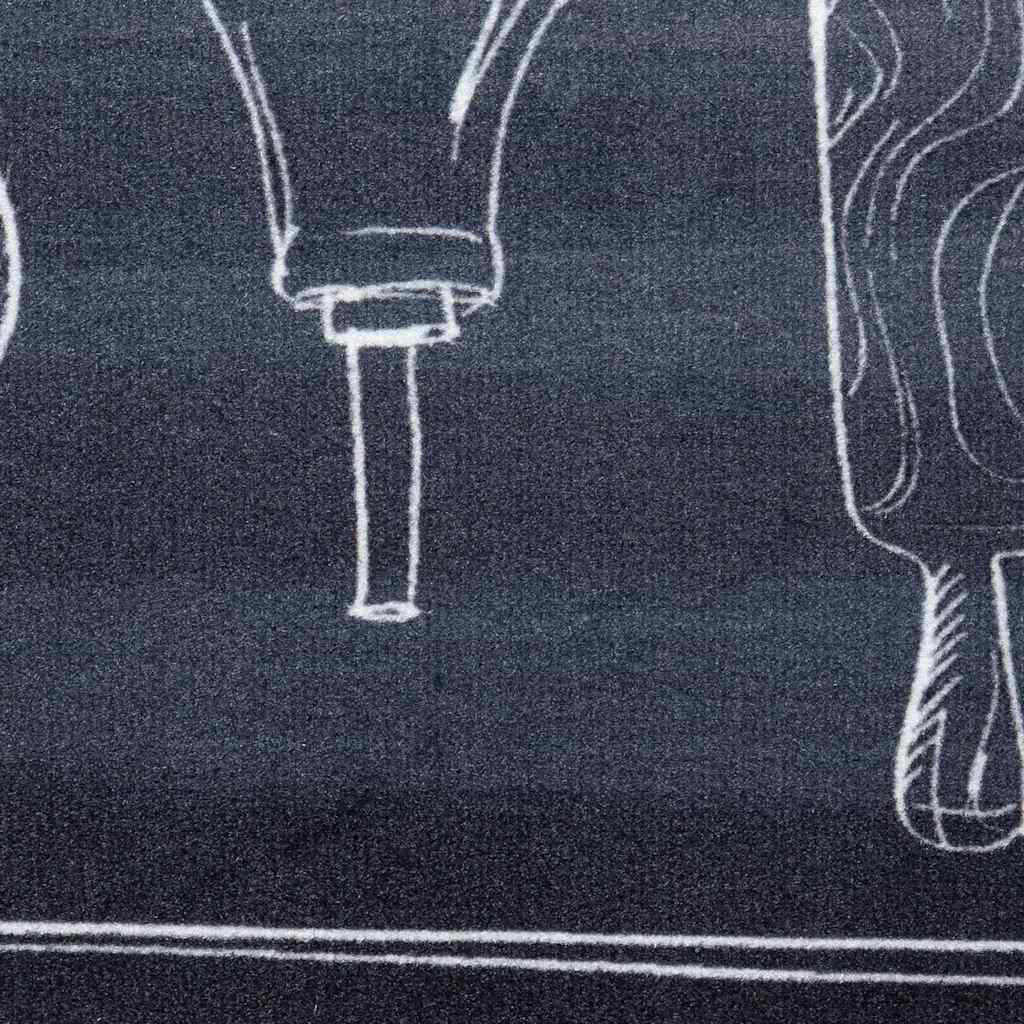 Tappetino da Cucina Toile Nero 150 x 45 cm Velluto 42013432