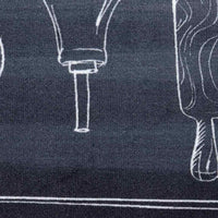 Tappetino da Cucina Toile Nero 150 x 45 cm Velluto 42013432