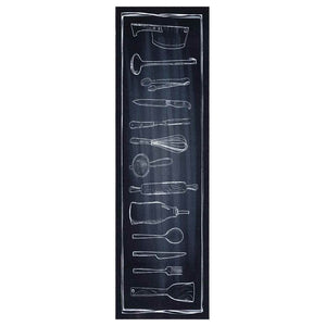 Tappetino da Cucina Toile Nero 150 x 45 cm Velluto 42013432