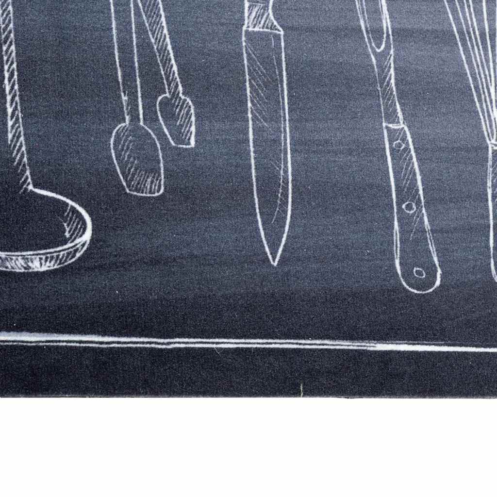 Tappetino da Cucina Toile Nero 300 x 60 cm Velluto 42013433