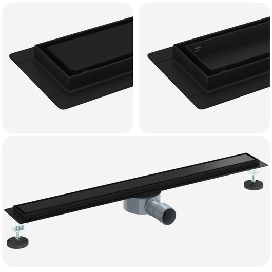 Scarico doccia 2-in-1 con sifone a 360° Nero 80 cm 42015970