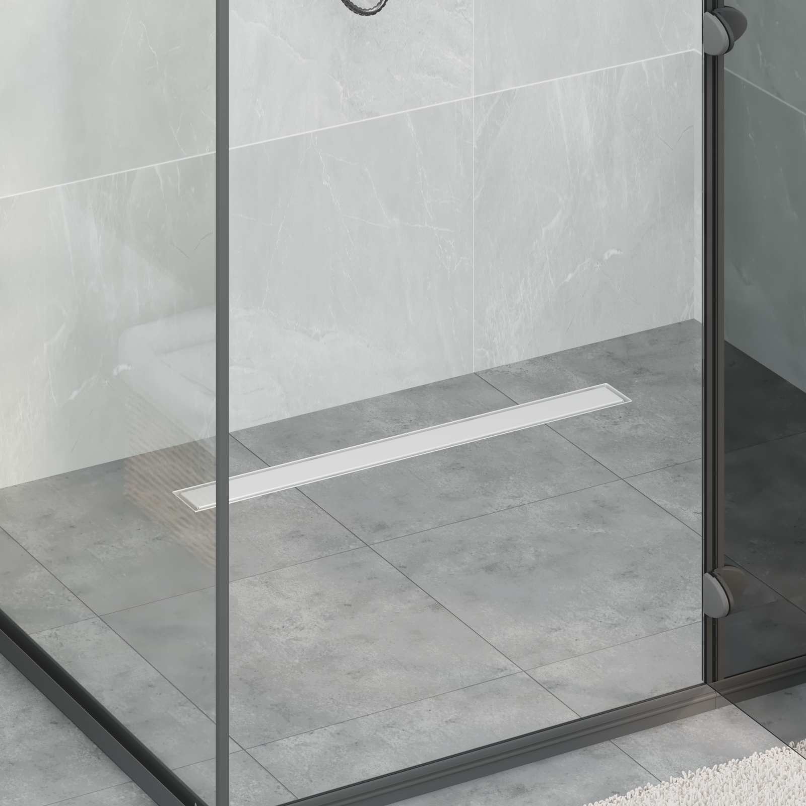 Scarico doccia 2-in-1 con sifone a 360° Argento 70 cm 42015963