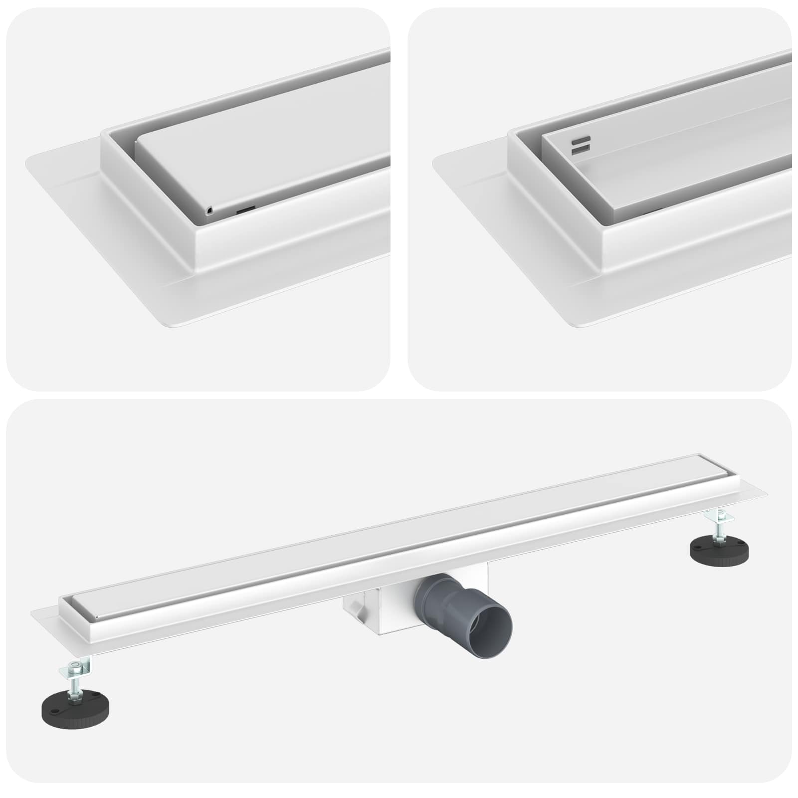 Drenaggio doccia con copertura in vetro Argento 80 cm 42015940