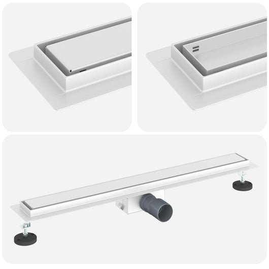 Drenaggio doccia con copertura in vetro Argento 80 cm 42015940