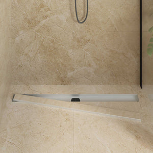 Scarico doccia 2-in-1 con sifone a 360° Argento 100 cm 42015966