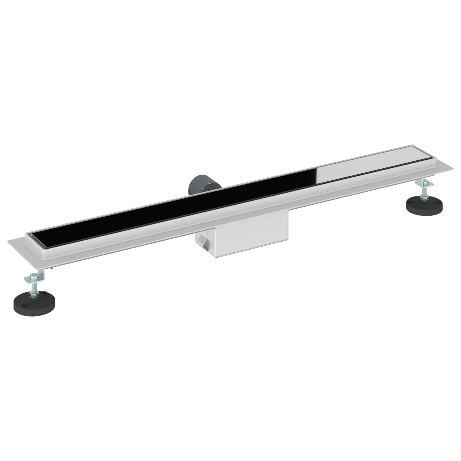Drenaggio doccia con copertura in vetro Nero 80 cm 42015952