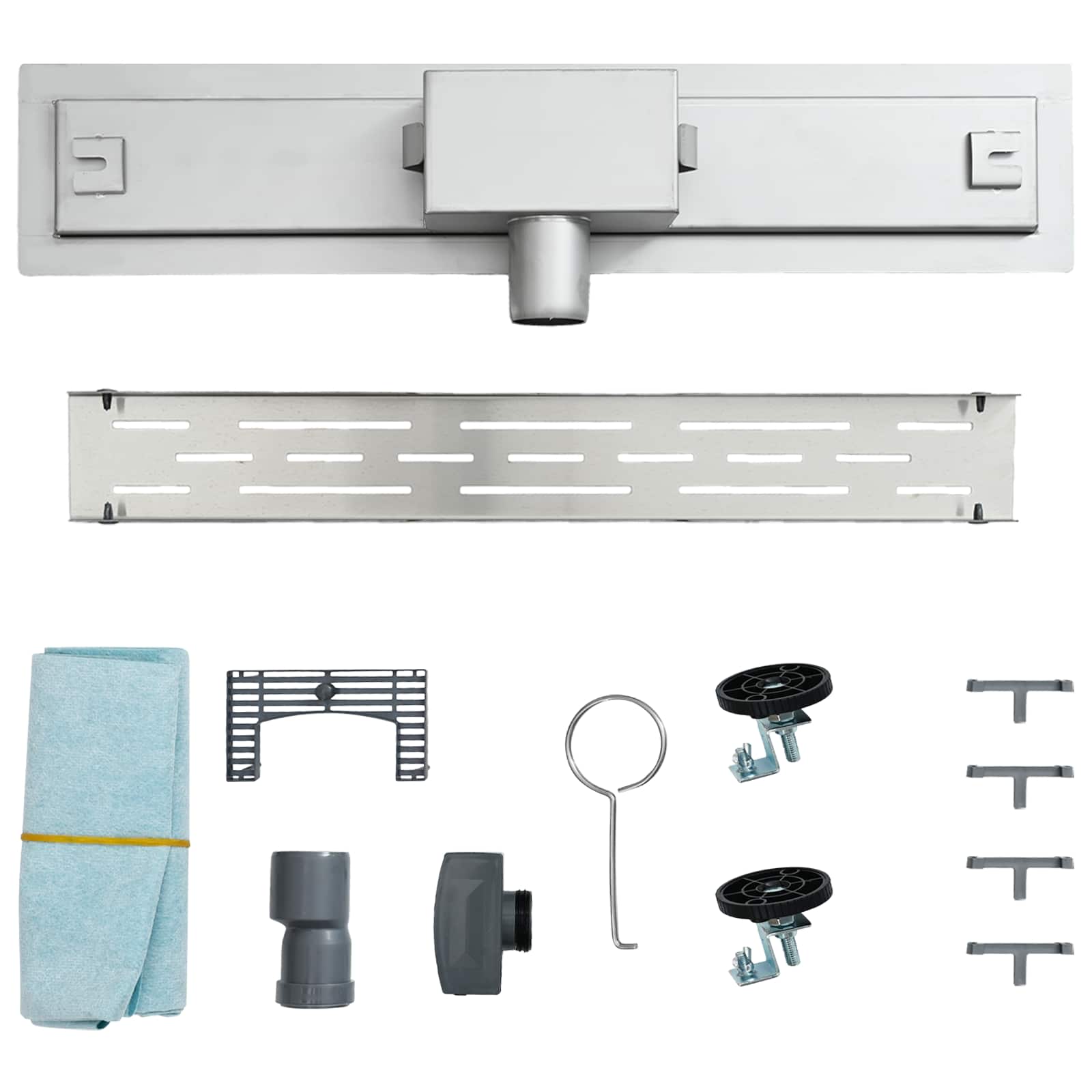 Drenaggio doccia con copertura in vetro Argento 90 cm 42015959