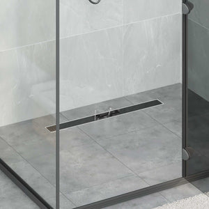 Drenaggio doccia con copertura in vetro Nero 70 cm 42015951