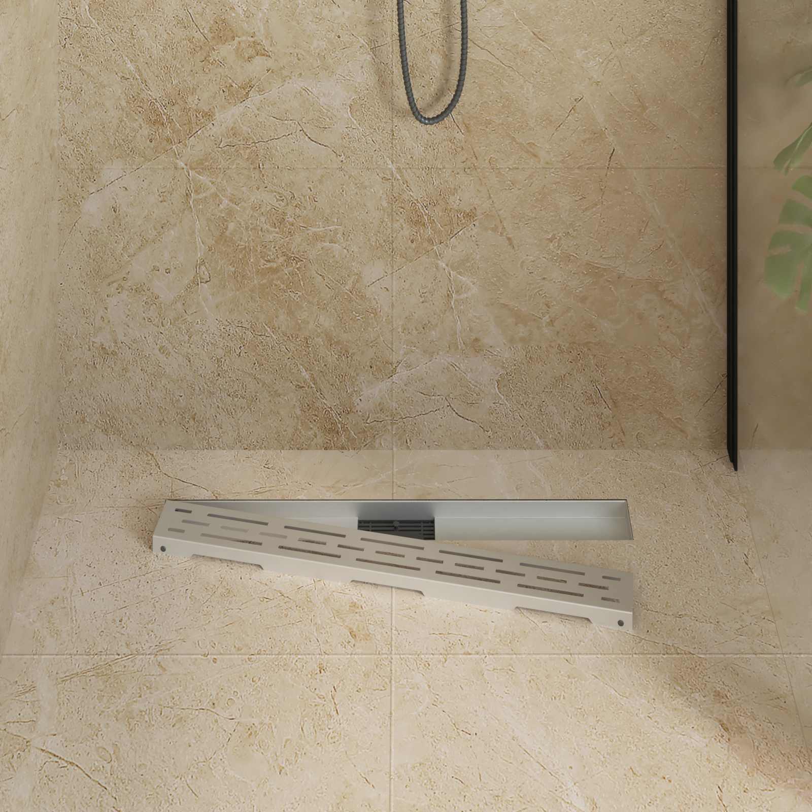 Drenaggio doccia con copertura in vetro Argento 70 cm 42015957