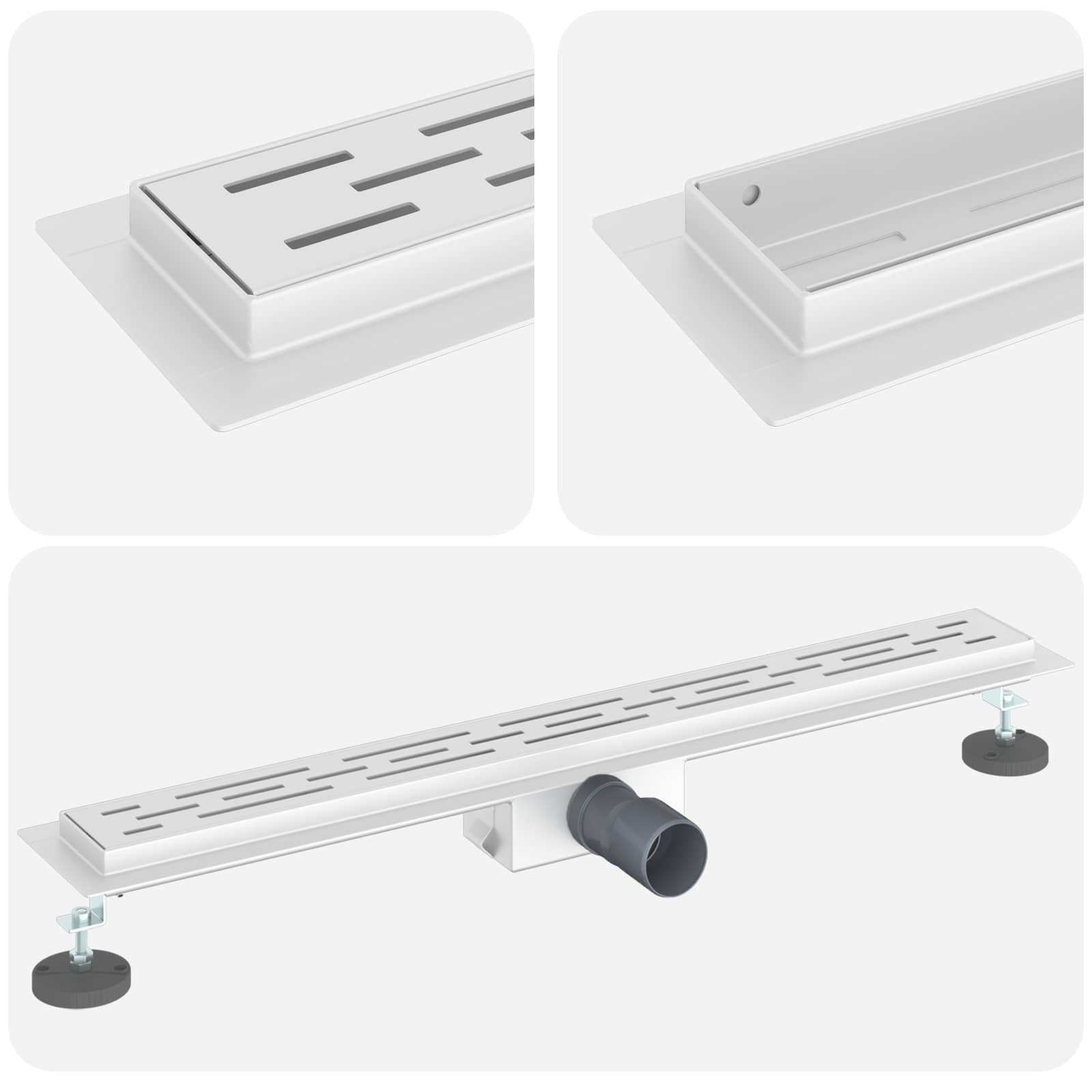 Drenaggio doccia con copertura in vetro Argento 70 cm 42015957