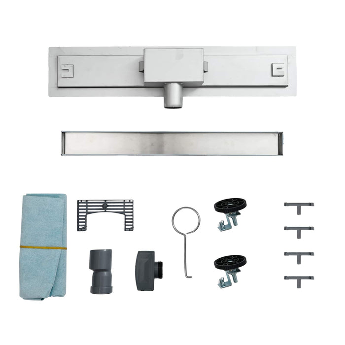 Drenaggio doccia con copertura in vetro Argento 70 cm 42015939