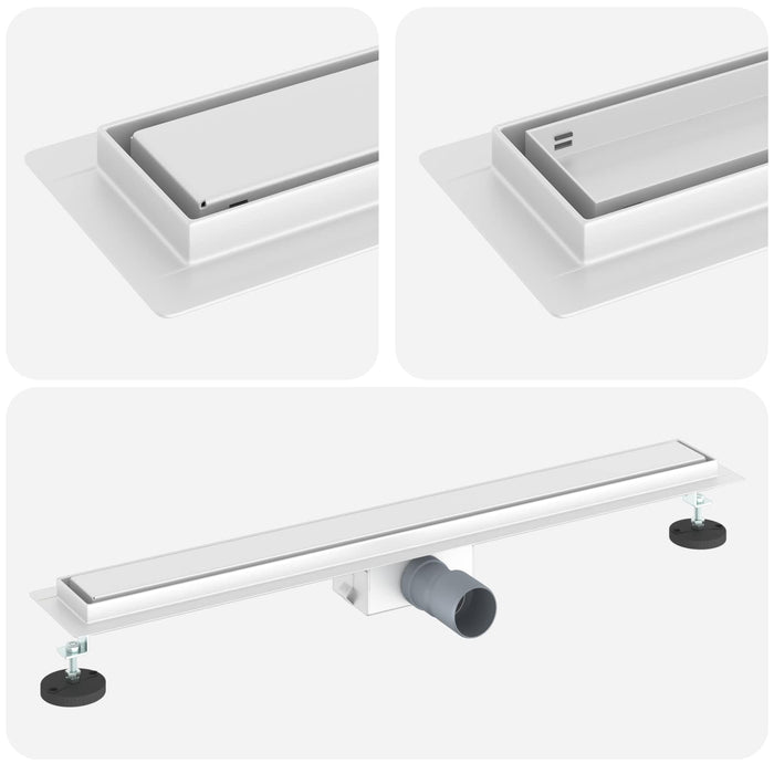 Drenaggio doccia con copertura in vetro Argento 70 cm 42015939