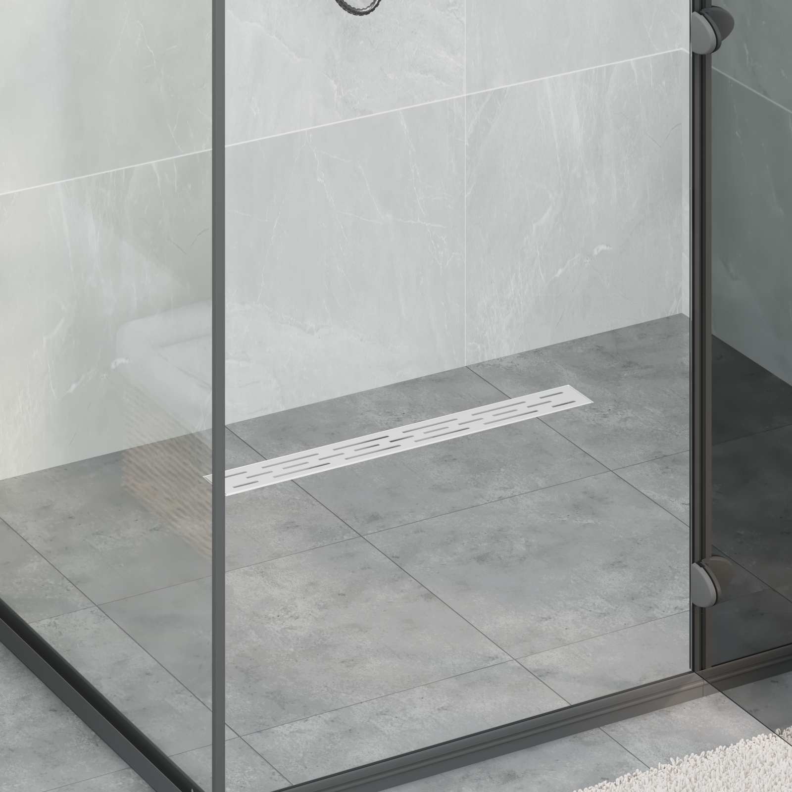 Scarico doccia a 362 gradi con design linea Argento 60 cm 42015980