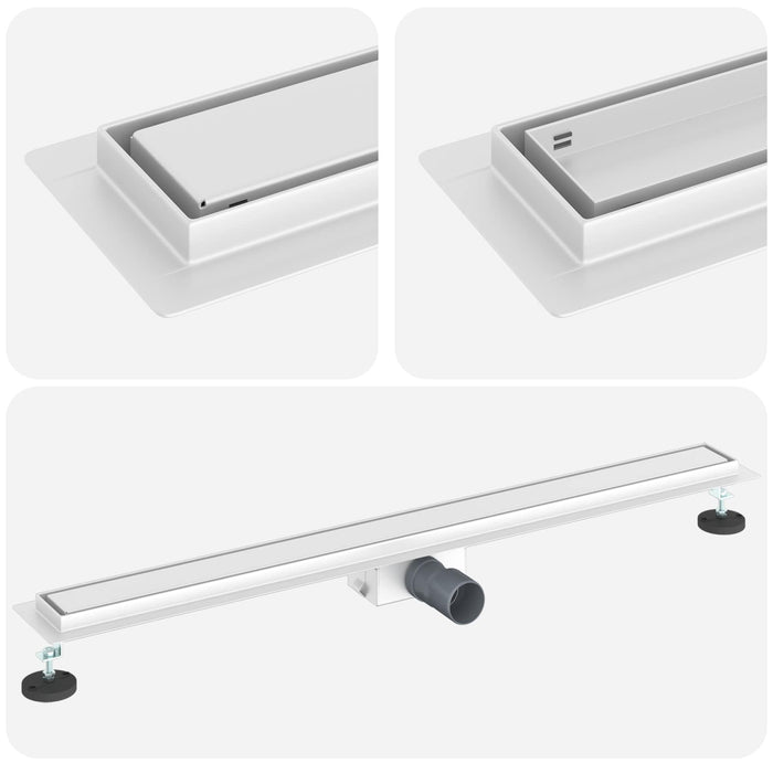 Drenaggio doccia con copertura in vetro Argento 100 cm 42015942