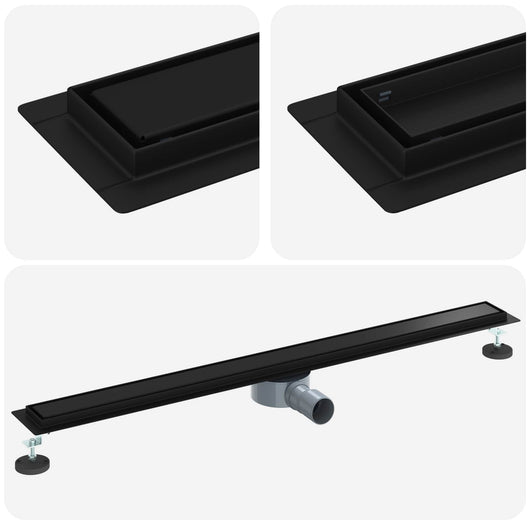 Scarico doccia 2-in-1 con sifone a 360° Nero 100 cm 42015972