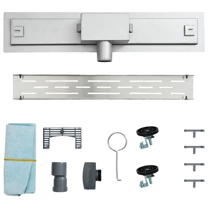 Drenaggio doccia con copertura in vetro Argento 100 cm 42015960