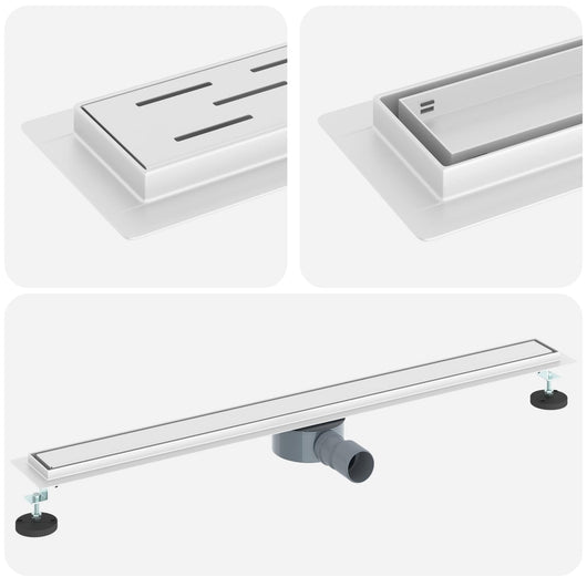 Scarico doccia 2-in-1 con sifone a 360° Argento 90 cm 42015965