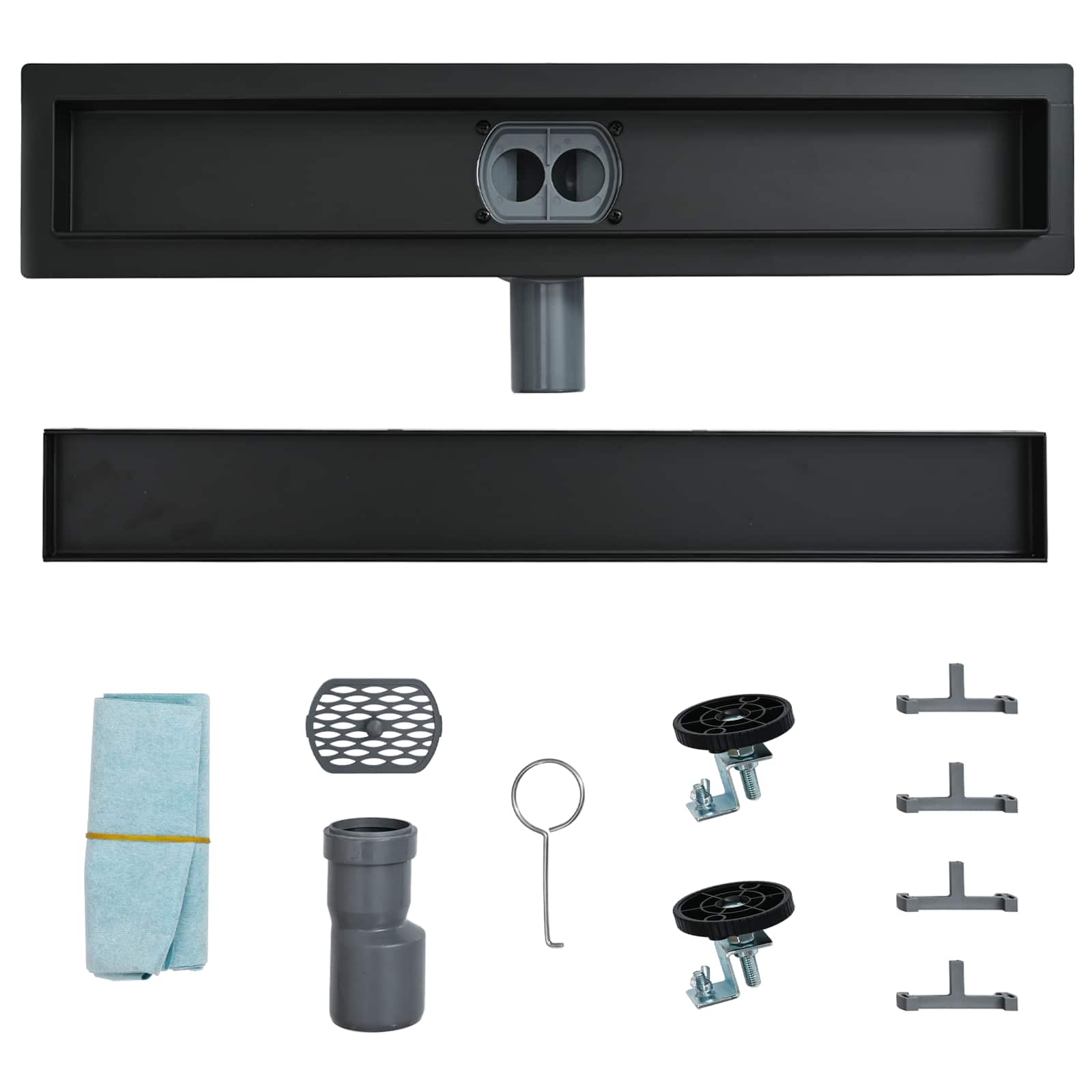 Scarico doccia 2-in-1 con sifone a 360° Nero 70 cm 42015969