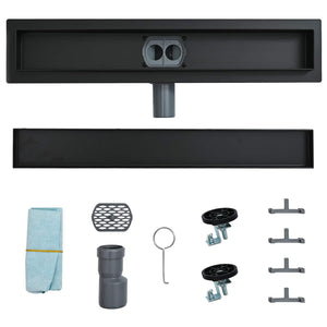 Scarico doccia 2-in-1 con sifone a 360° Nero 70 cm 42015969