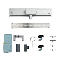 Drenaggio doccia con copertura in vetro Argento 50 cm 42015955