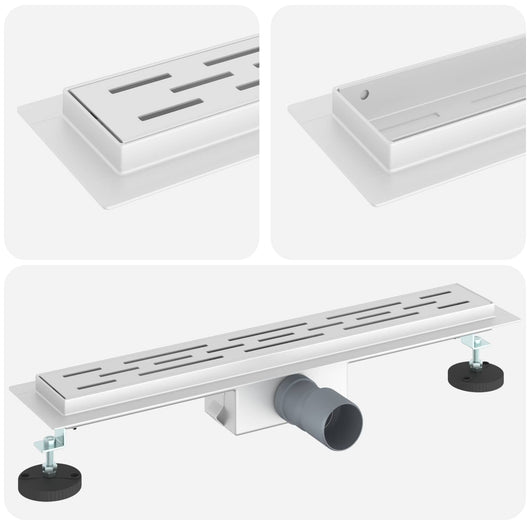 Drenaggio doccia con copertura in vetro Argento 50 cm 42015955