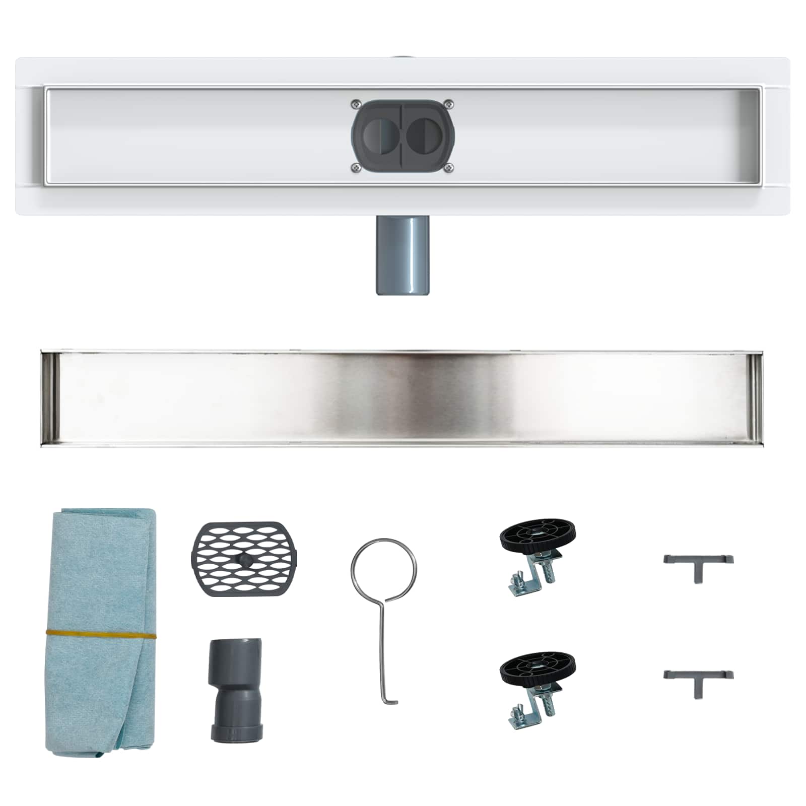 Scarico doccia 2-in-1 con sifone a 360° Argento 50 cm 42015961