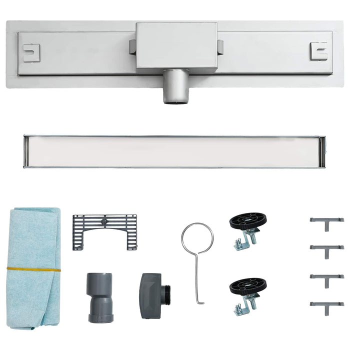 Drenaggio doccia con copertura in vetro Argento 60 cm 42015938