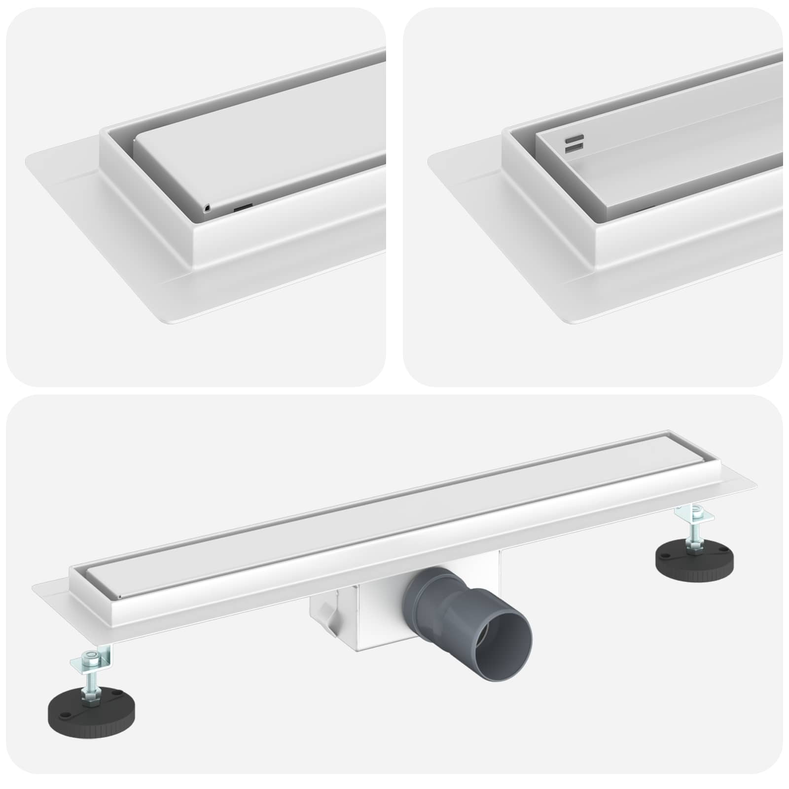 Drenaggio doccia con copertura in vetro Argento 60 cm 42015938