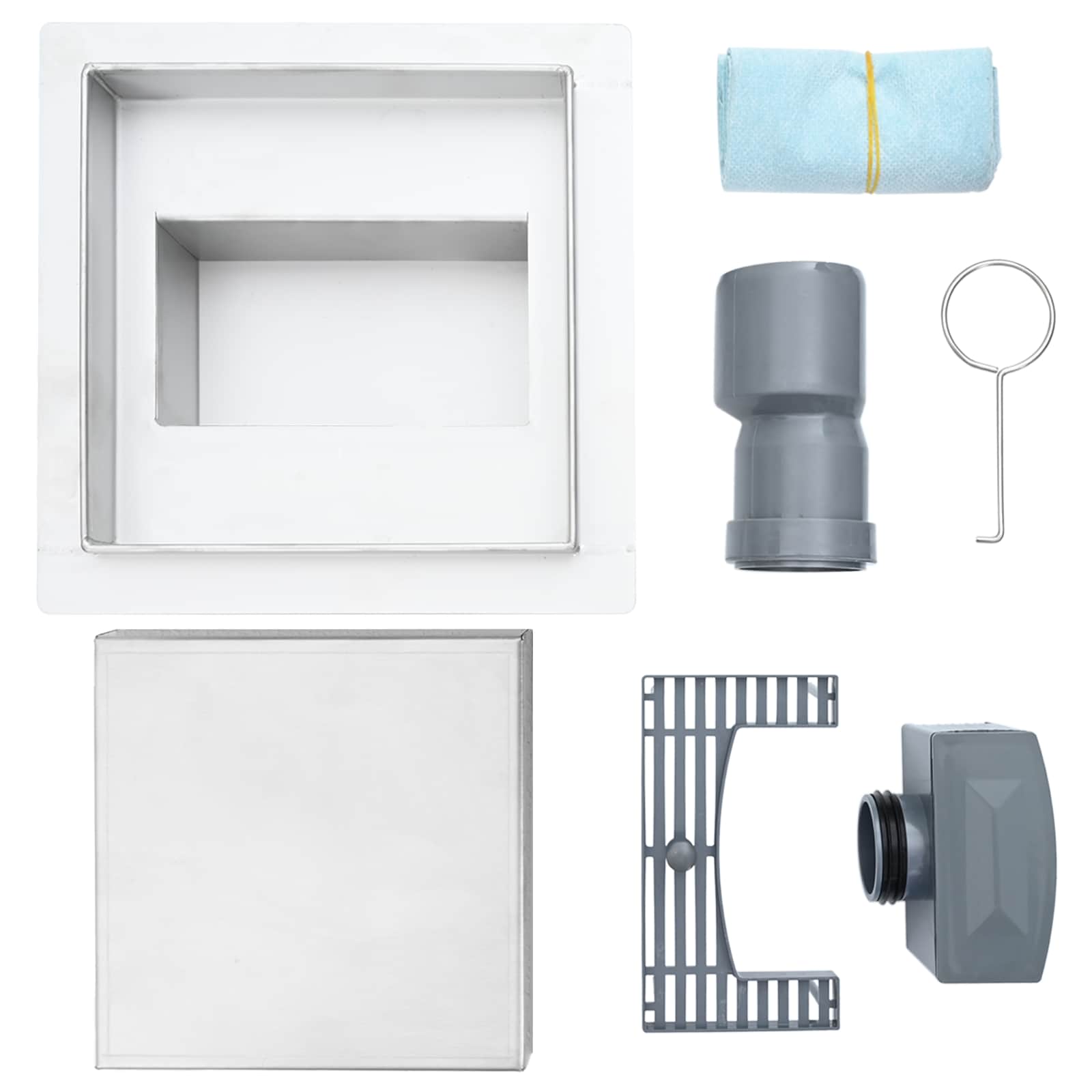 Scarico doccia 2 in 1 Argento 20 x 20 cm Acciaio Inox 304 42015933