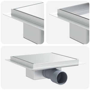 Scarico doccia 2 in 1 Argento 20 x 20 cm Acciaio Inox 304 42015933