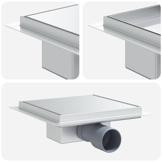 Scarico doccia 2 in 1 Argento 20 x 20 cm Acciaio Inox 304 42015933