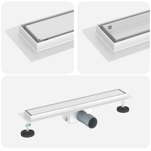 Drenaggio doccia con copertura in vetro Argento 50 cm 42015937