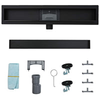 Drenaggio doccia 2 in 1 Nero 50 cm Acciaio Inox 304 42015943