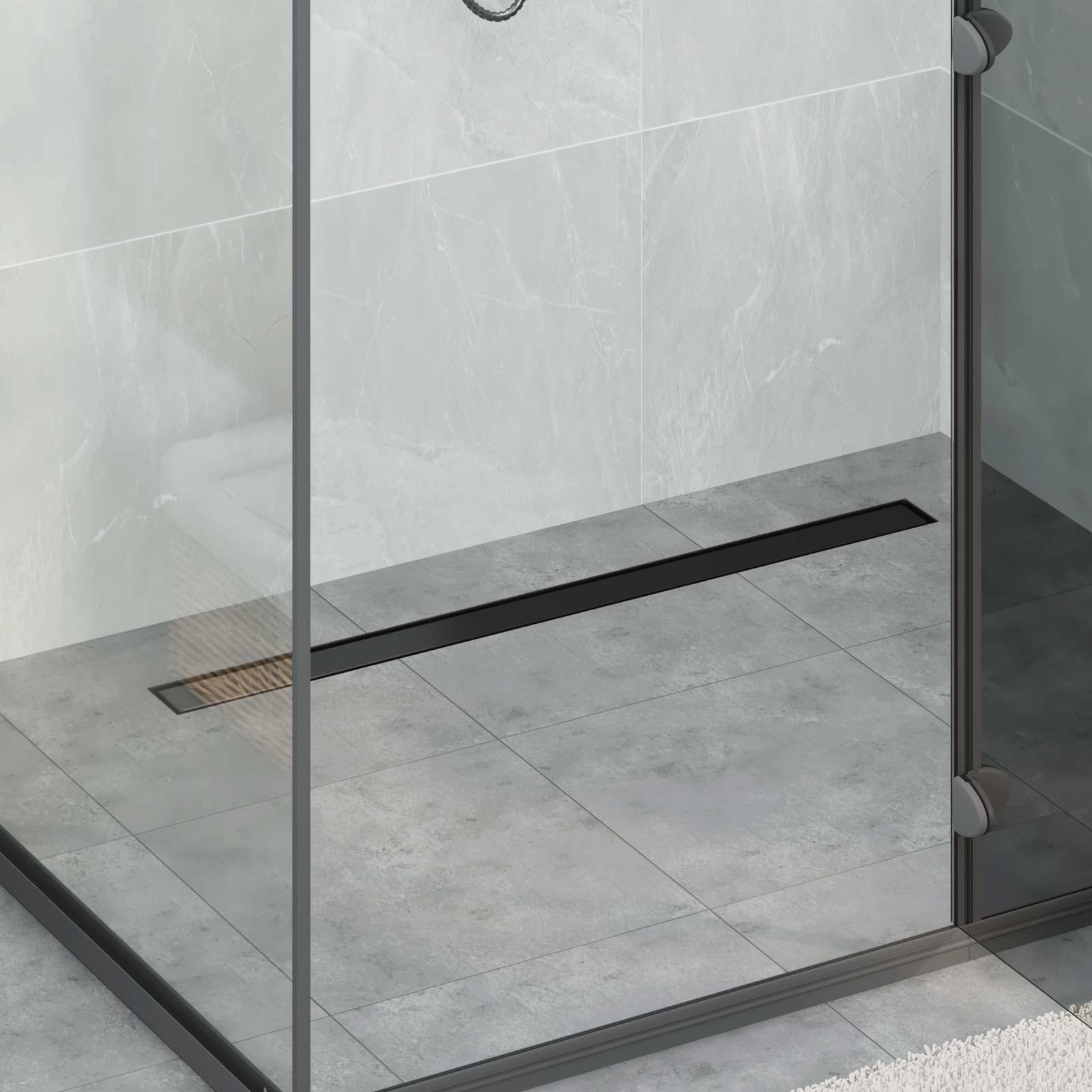Drenaggio doccia 2 in 1 Nero 90 cm Acciaio Inox 304 42015947