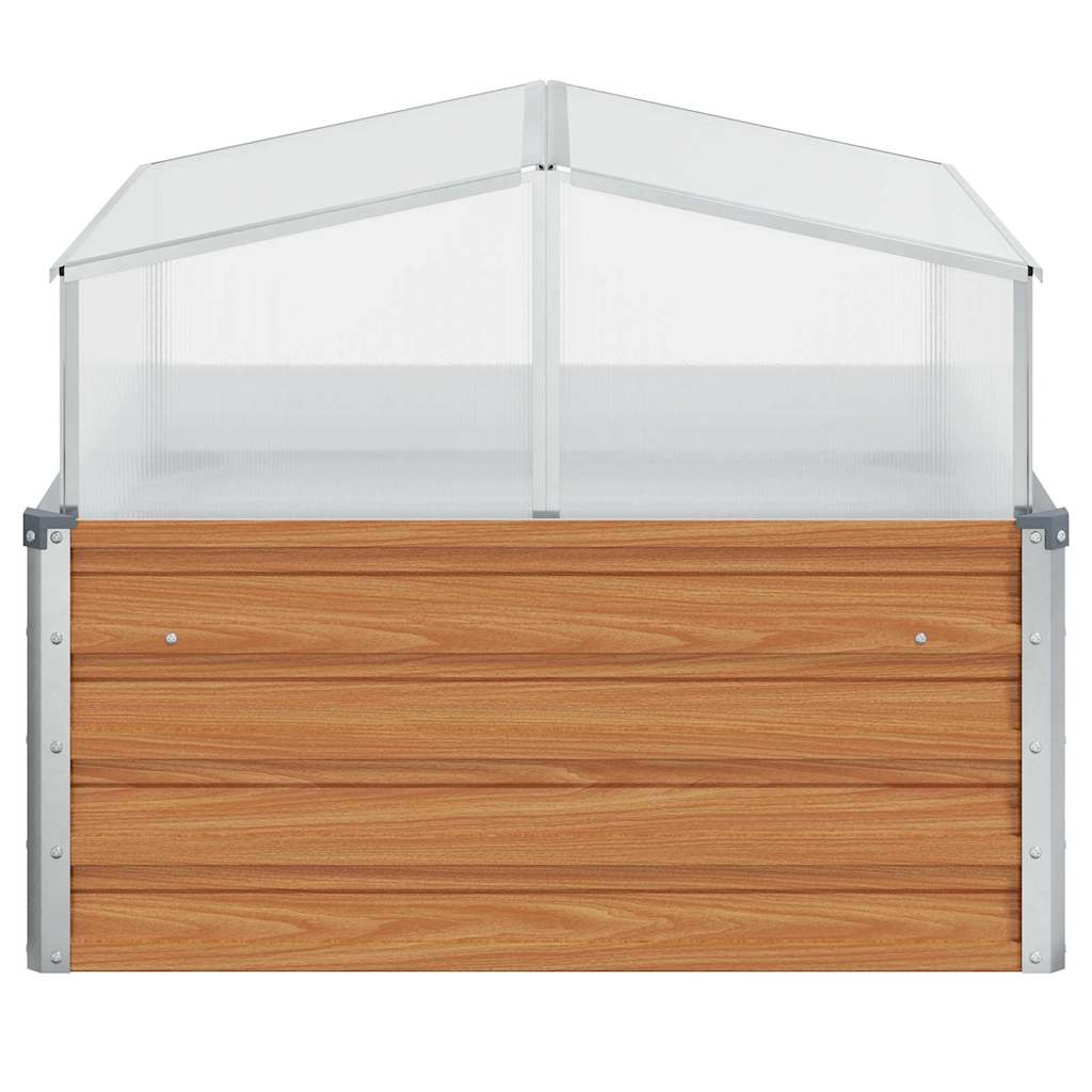 Vaso da giardino con serra-Fioriera Esterno-Contenitore per Piante Marrone Chiaro 100 x 100 x 77 cm