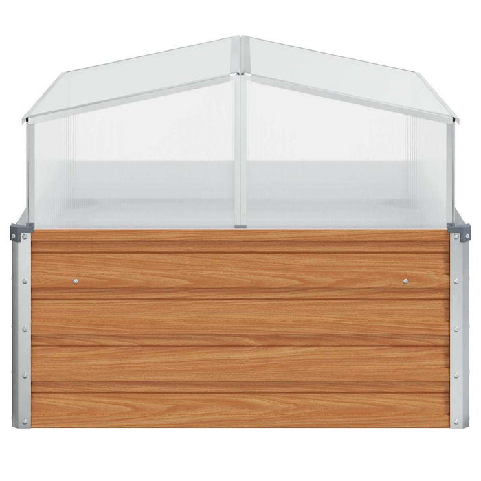 Vaso da giardino con serra-Fioriera Esterno-Contenitore per Piante Marrone Chiaro 100 x 100 x 77 cm