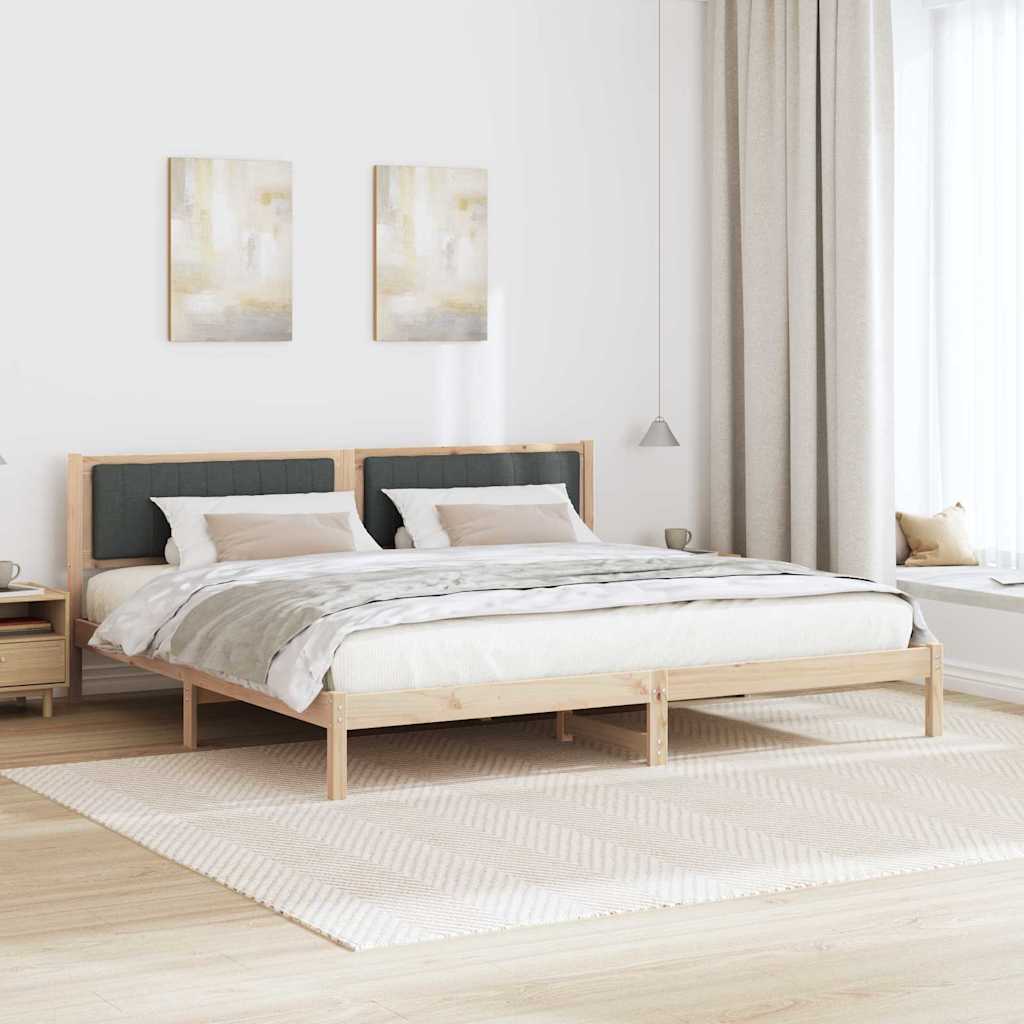 Struttura del letto Grigio scuro 200 x 200 cm Tessuto 3394239