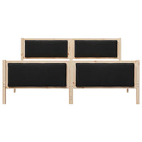 Struttura del letto con testiera-Giroletto con Testiera Nero 200 x 200 cm Tessuto